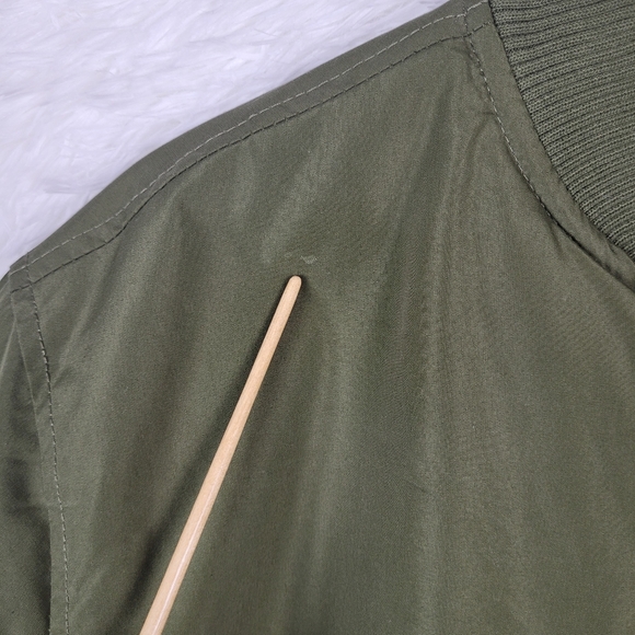 HanTon Bomber Jacket Mens Large Olive Military Green - Picture 12 of 12